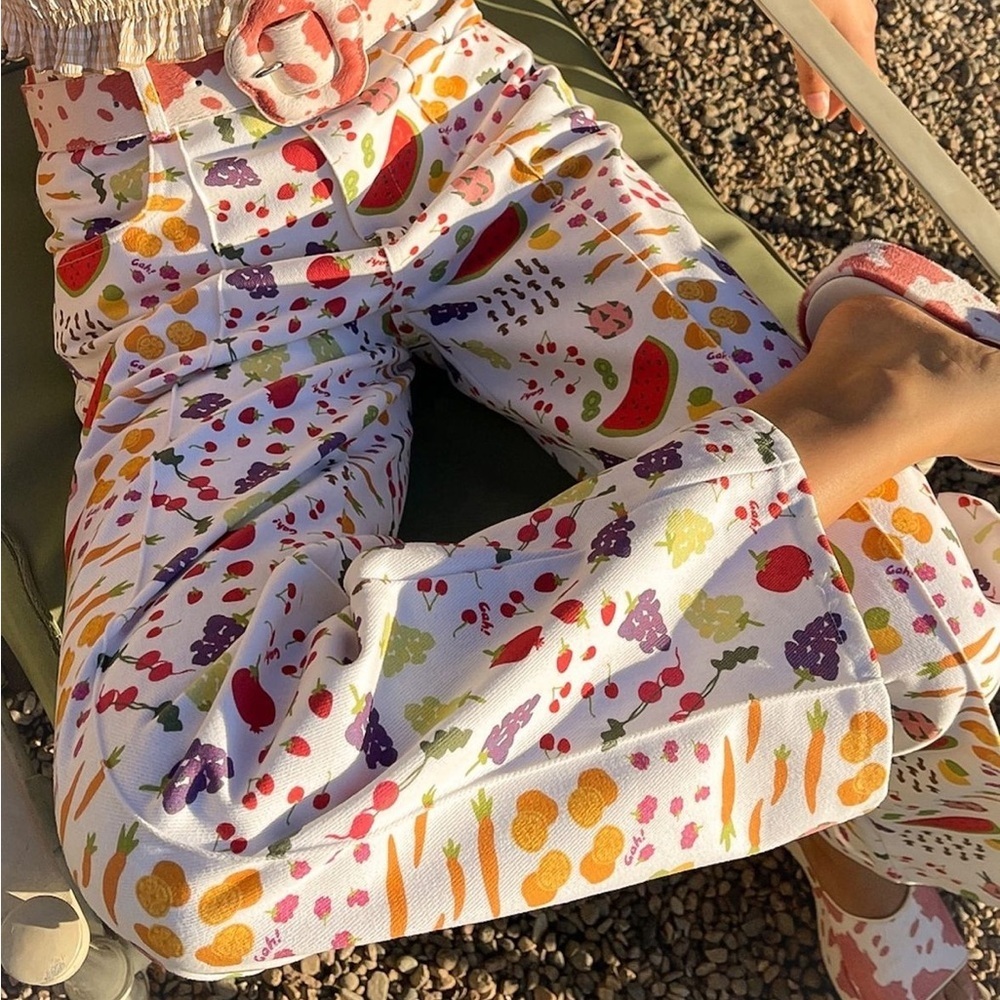 Lisa Says Gah Farmers Market Print Wide Leg Robyn Jeans - Picture 3 of 13